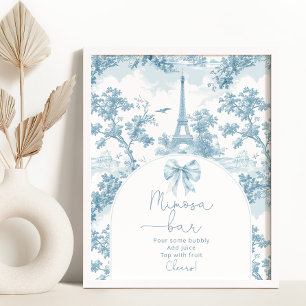 Toile de Jouy French Bow Mimosa bar Poster
