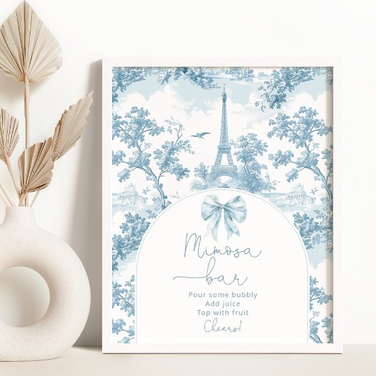 Toile de Jouy French Bow Mimosa bar Poster