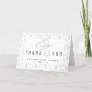 Toile De Jouy Groene Cowboy Baby Shower Bedankt