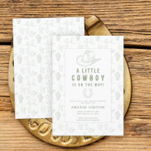 Toile de Jouy groene cowboy western baby shower