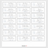 Toile de Jouy Guest Adresetiketten Blauw paar Sticker (Vel)