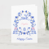 Toile de Jouy Happy Easter Wenskaart Kaart (Voorkant)