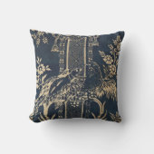 Toile de jouy  Illustratie Blauw Kussen (Voorkant)