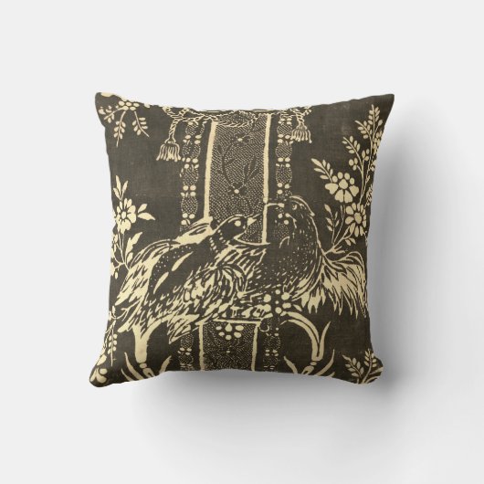 Toile de jouy  Illustration Black White Kussen (Achterkant)