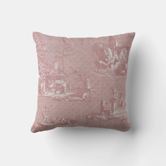 Toile de jouy Illustration Cushion Kussen (Achterkant)