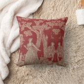 Toile de jouy Illustration Red Cushion Kussen (Deken)