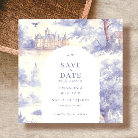 Toile de Jouy Kunst Huwelijk Save The Date