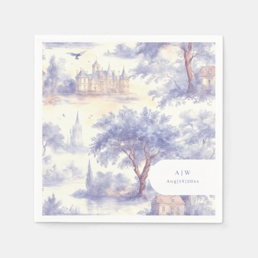 Toile de Jouy Kunst Servet (Voorkant)
