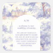 Toile de Jouy-kunst Vierkante Sticker (Voorkant)