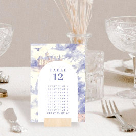 Toile de jouy Kunst zitplaatskaart nummervoor kaar Kaart