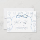 Toile de Jouy Kwekerij Baby shower Bedankt Card (Voorkant)