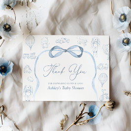 Toile de Jouy Kwekerij Baby shower Bedankt Card