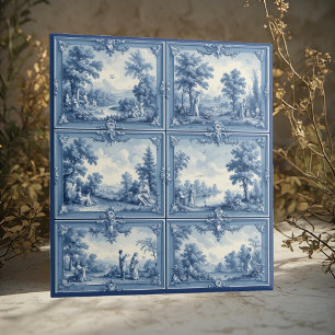 Toile De Jouy Landelijk Landschap Vintage Tegeltje
