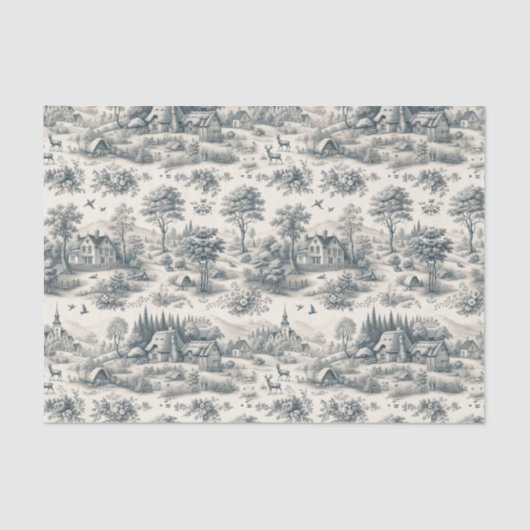 Toile de Jouy Landelijk Weefselpapier | elegant Tissuepapier (Voorkant)