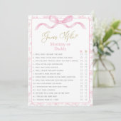 Toile De Jouy Mama of Daddy Baby shower spel Kaart (Staand voorkant)