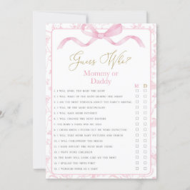 Toile De Jouy Mama of Daddy Baby shower spel Kaart