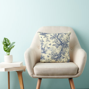 Toile de jouy  moederdag bloemendag kussen