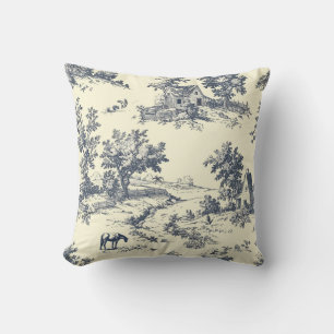Toile de jouy moederdag bloemendag kussen