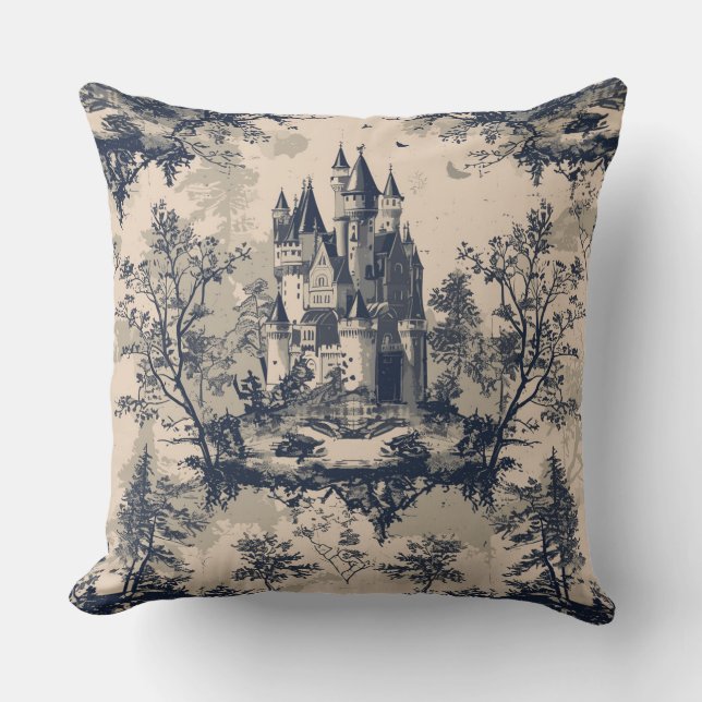 Toile de jouy  moederdag bloemendag kussen (Voorkant)