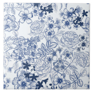 Toile-de-Jouy motief Tegeltje