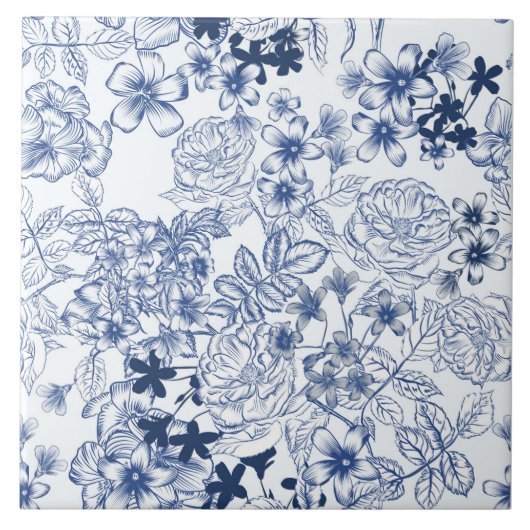 Toile-de-Jouy motief Tegeltje (Voorkant)