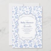 Toile de Jouy Mushrooms Woodland Baby shower Kaart (Voorkant)