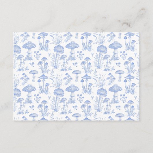 Toile De Jouy Mushrooms Woodland Diapper Raffle Informatiekaartje (Achterkant)