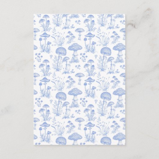 Toile De Jouy Mushrooms Woodland Diapper Raffle Informatiekaartje (Achterkant)