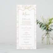 Toile de jouy Neutraal Baby shower Menu Kaart (Staand voorkant)