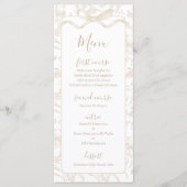 Toile de jouy Neutraal Baby shower Menu Kaart (Voorkant)
