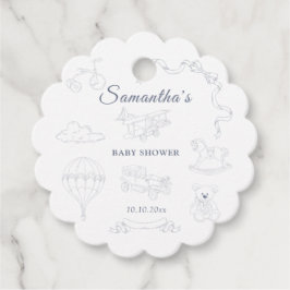 Toile de Jouy Nursery Baby Shower Bedankjes Labels