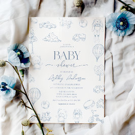 Toile De Jouy Nursery Baby shower met Bow Boy Kaart