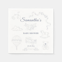 Toile de Jouy Nursery Baby Shower Servet