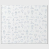 Toile de Jouy Nursery Boy Baby shower Cadeaupapier (Vlak)