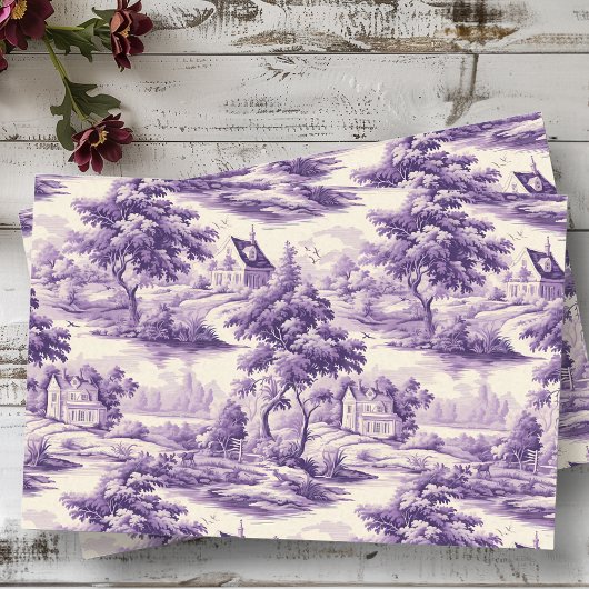 Toile De Jouy Paarse Franse Cottage Landschap Tissuepapier