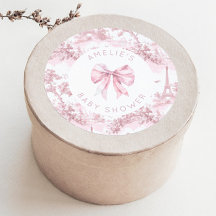 Toile de Jouy Parijs Roze Strik Baby Shower