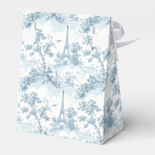 Toile de Jouy Parijse  Baby shower Bedankdoosjes (Achterkant)