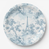 Toile de Jouy Parijse  Baby shower Papieren Bordje (Voorkant)