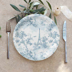 Toile de Jouy Parijse  Baby shower Papieren Bordje