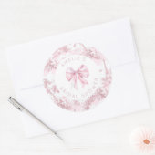 Toile de Jouy Paris Dusty pink bridal shower Ronde Sticker (Envelop)