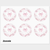 Toile de Jouy Paris Dusty pink bridal shower Ronde Sticker (Vel)