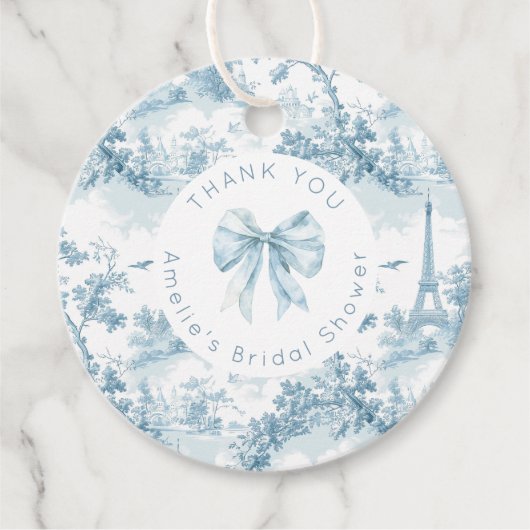 Toile de Jouy Paris vrijgezellenfeest Bedankt Bedankjes Labels (Voorkant)