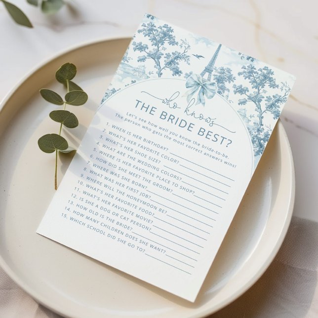 Toile de Jouy Paris Wie kent de bruid beste spel (Creator heeft geüpload)