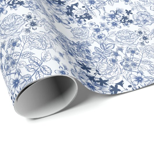 Toile-De-Jouy Patroon Bruiloft Cadeaupapier (Rol Hoek)