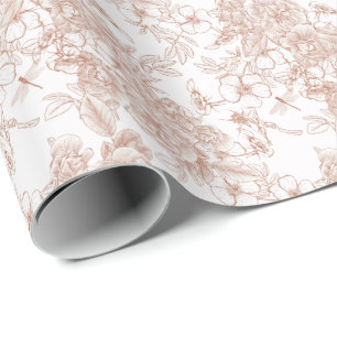 Toile-De-Jouy Patroon Bruiloft Cadeaupapier