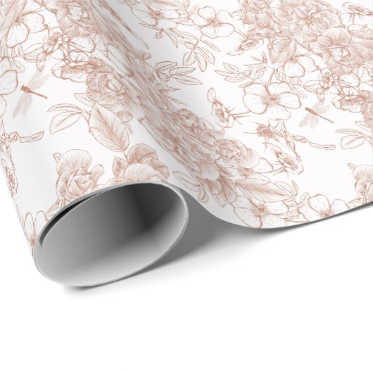 Toile-De-Jouy Patroon Bruiloft  Cadeaupapier (Rol Hoek)