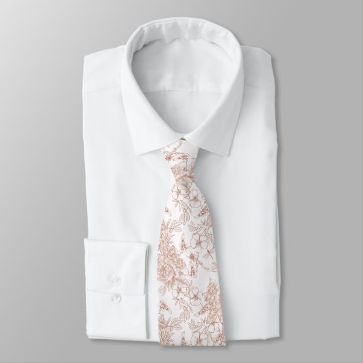 Toile-De-Jouy Patroon Bruiloft Stropdas (Gebonden)