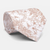 Toile-De-Jouy Patroon Bruiloft Stropdas (Opgerold)