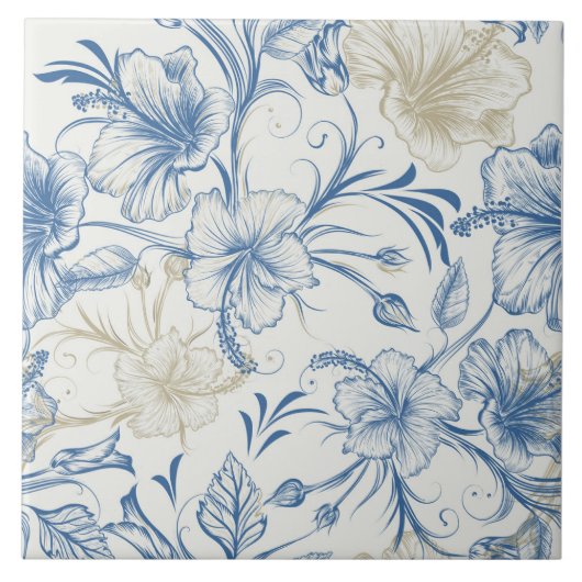 Toile-De-Jouy-patroon Tegeltje (Voorkant)