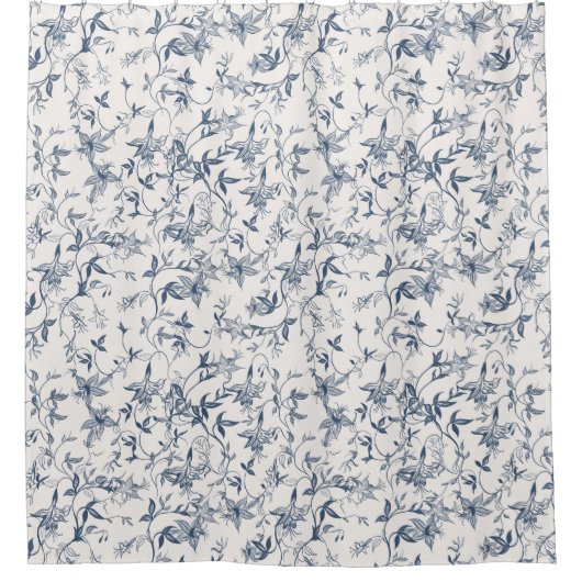 Toile De Jouy Pattern Douchegordijn (Voorkant)